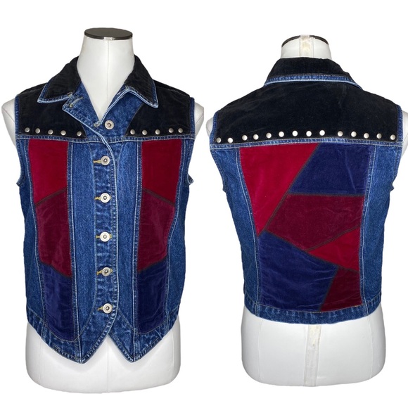 Vintage Carole Little Patchwork Denim Vest - Picture 10 of 10